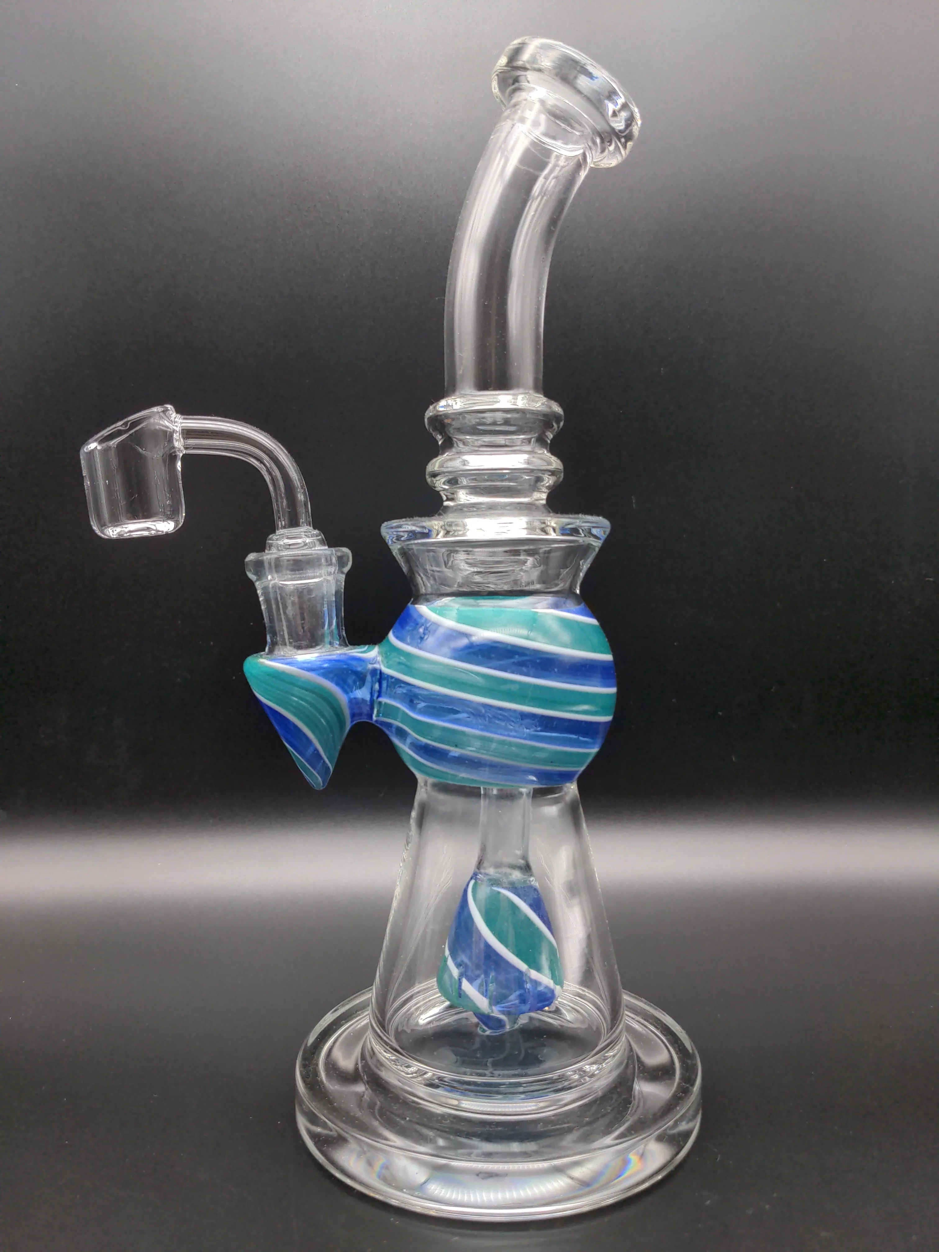 Spiral Stripe Bauble Glass Rig | 9.5 | 14mm