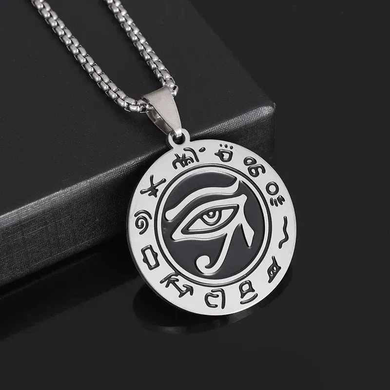 Stylish Pendants with an Ancient Egyptian-Inspired Eye of Horus Design, Offering Protection and Spiritual Significance for Men and Women