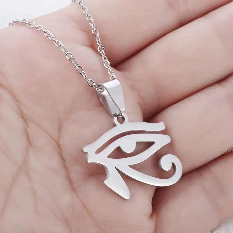 Stylish Pendants with an Ancient Egyptian-Inspired Eye of Horus Design, Offering Protection and Spiritual Significance for Men and Women